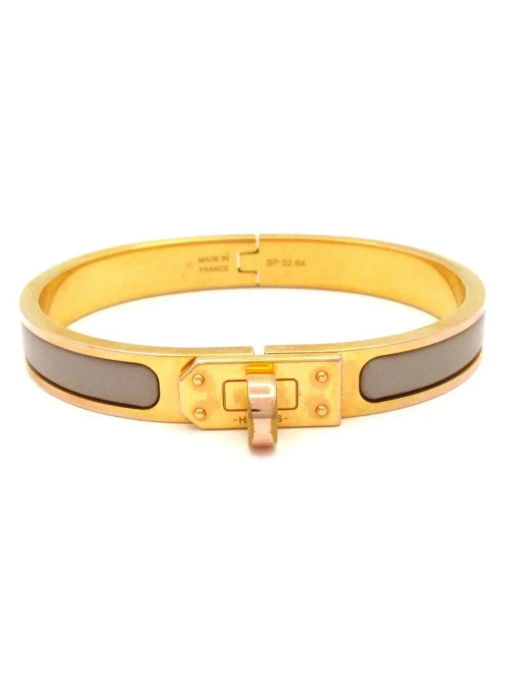 Hermes Bangle Mini Click Kelly Gold Gray Ju Bracelet